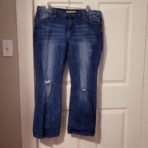Stetson Distressed Crop Style Jeans Straight Leg 16 Reg